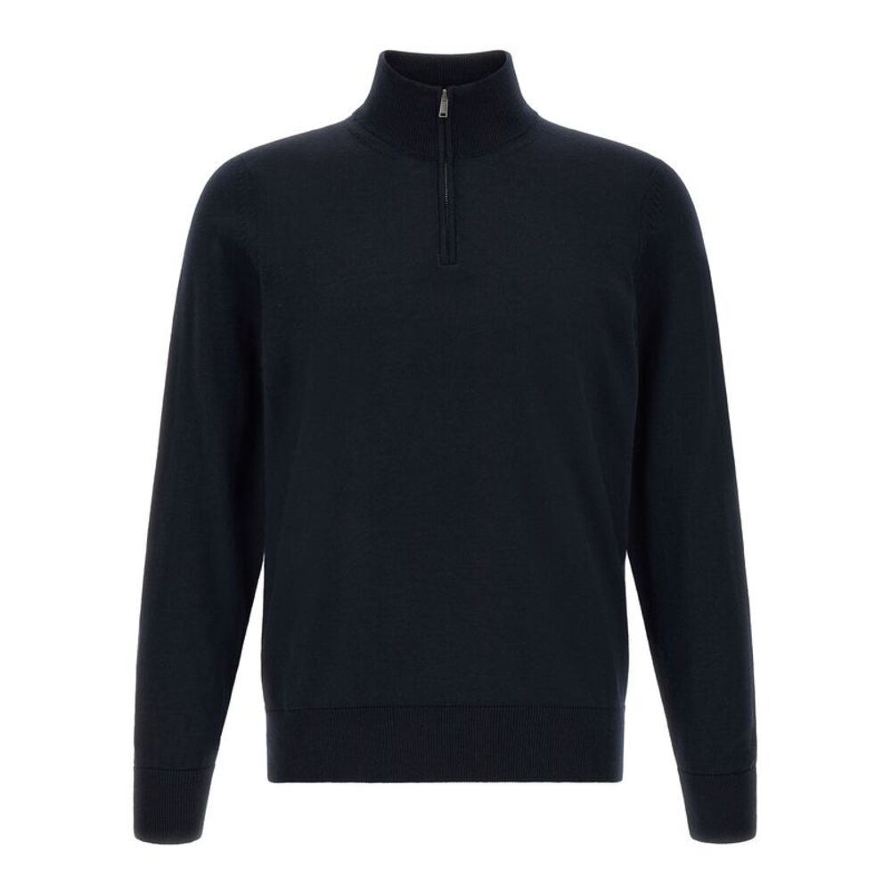 Hugo Boss Blue Virgin Wool Men's Cardigan